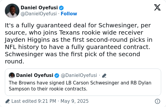 Browns Break the Bank for Rookie LB