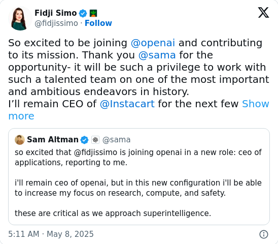 Instacart Boss Joins OpenAI: What’s Up?