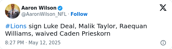 Ex-Packer Malik Taylor Joins the Rival Lions