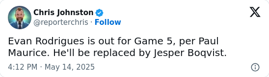 Panthers Lose Key Forward for Game 5