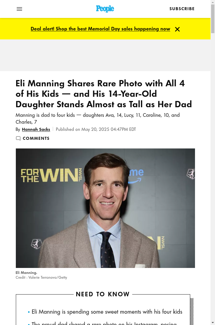 Eli Manning’s Fam Is Growing Up Fast!