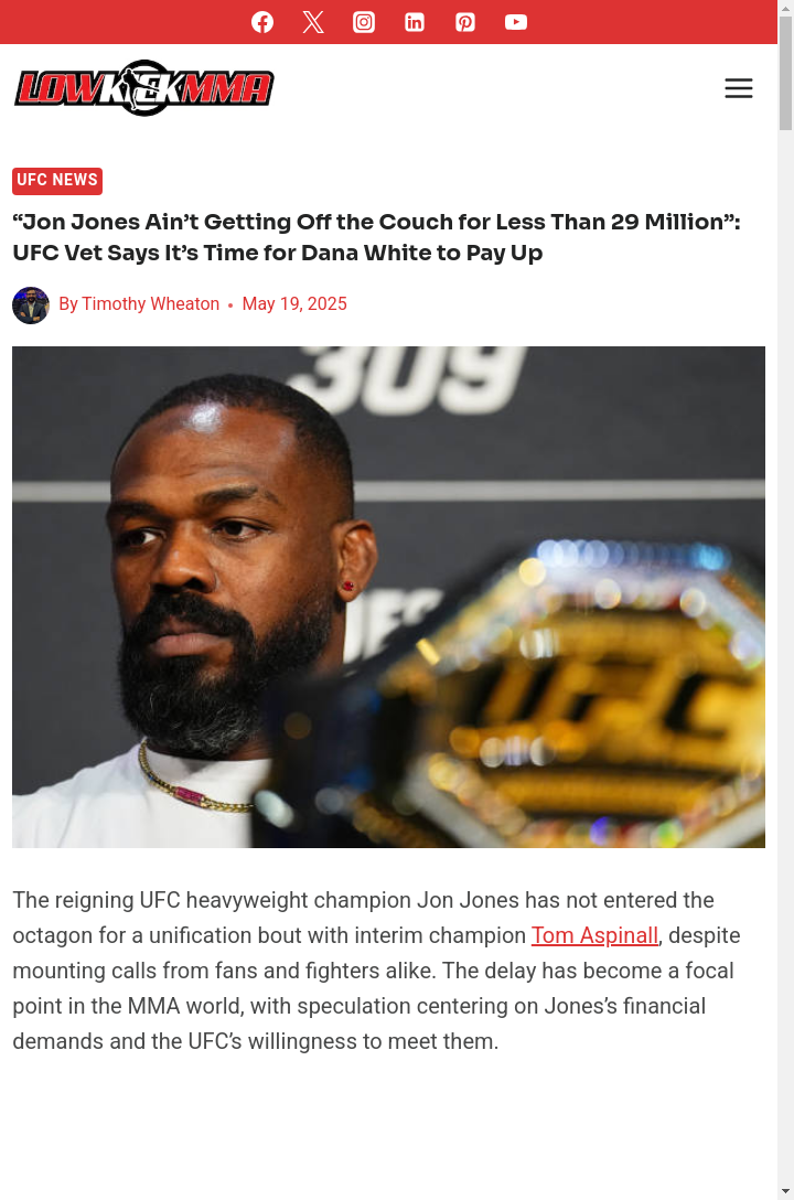 Bones vs. Aspinall: Is $30M Too Much?