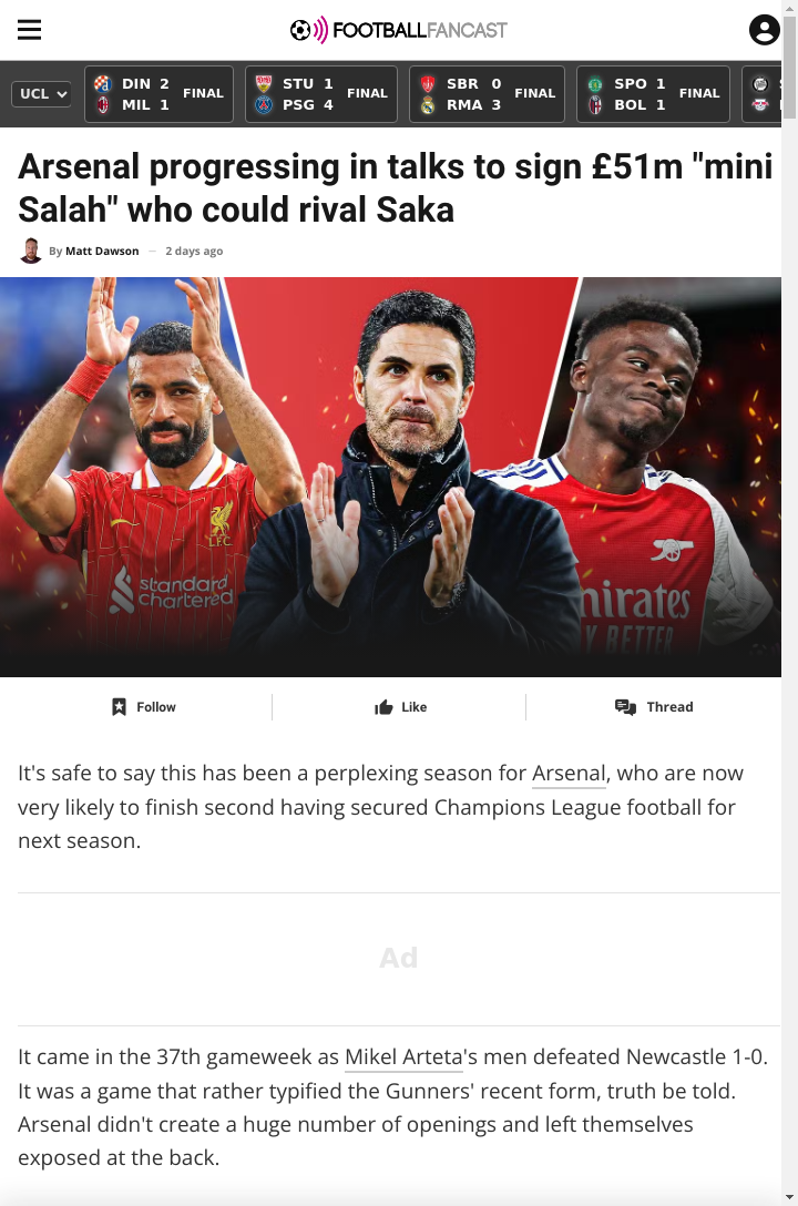 Could 'Mini Salah' Rival Starboy Saka?