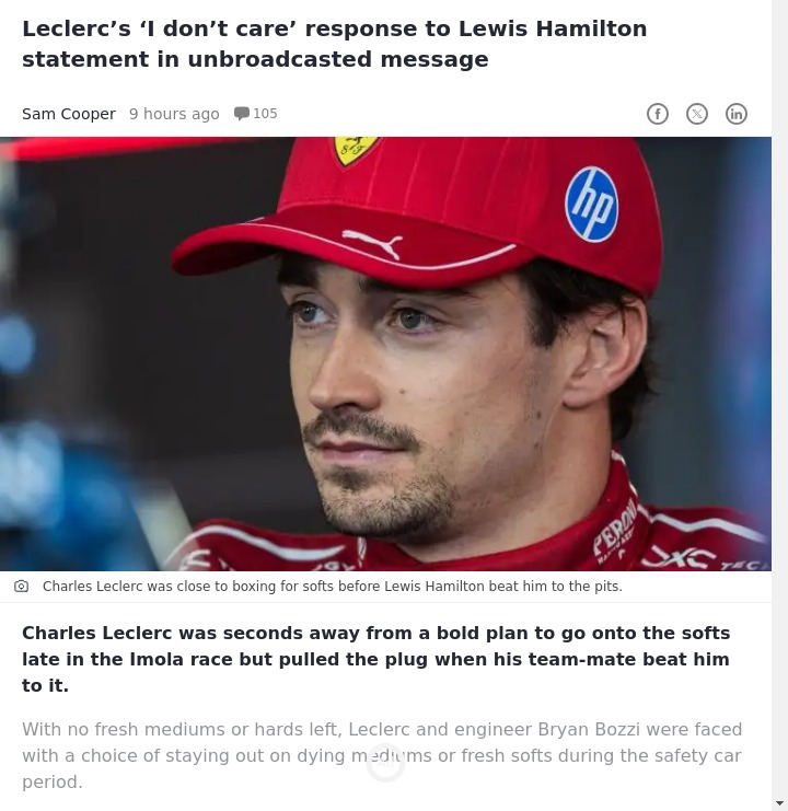 Leclerc’s Fiery Radio: 'I Don’t Care!'