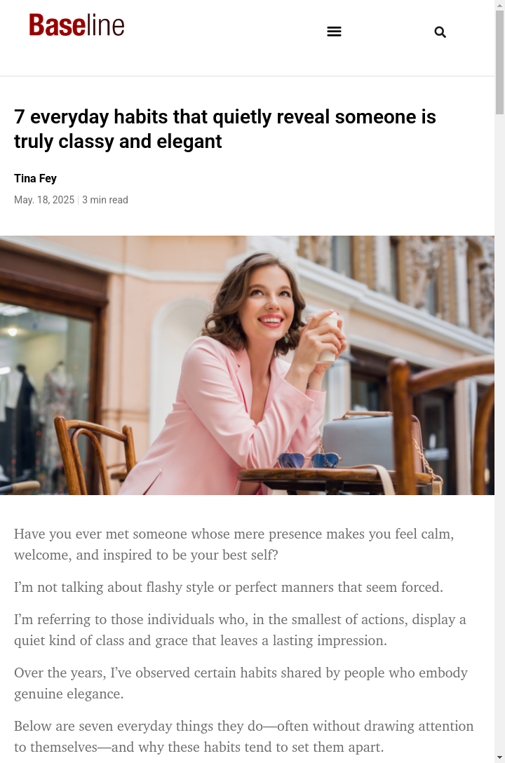 7 Subtle Habits of Truly Classy People
