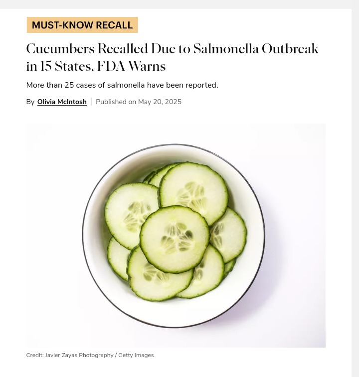Cucumber Recall Alert: Check Your Fridge!