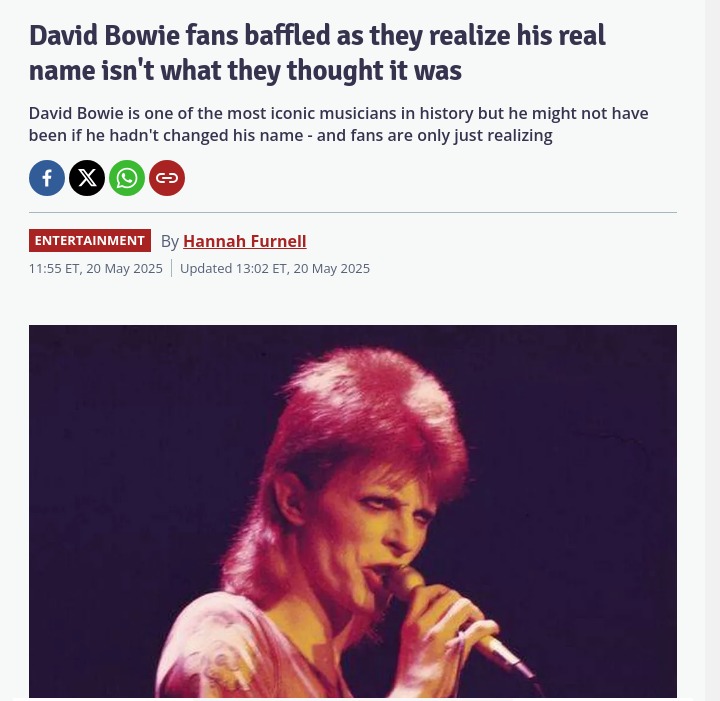 Bowie’s Real Name Shocks Fans 😱