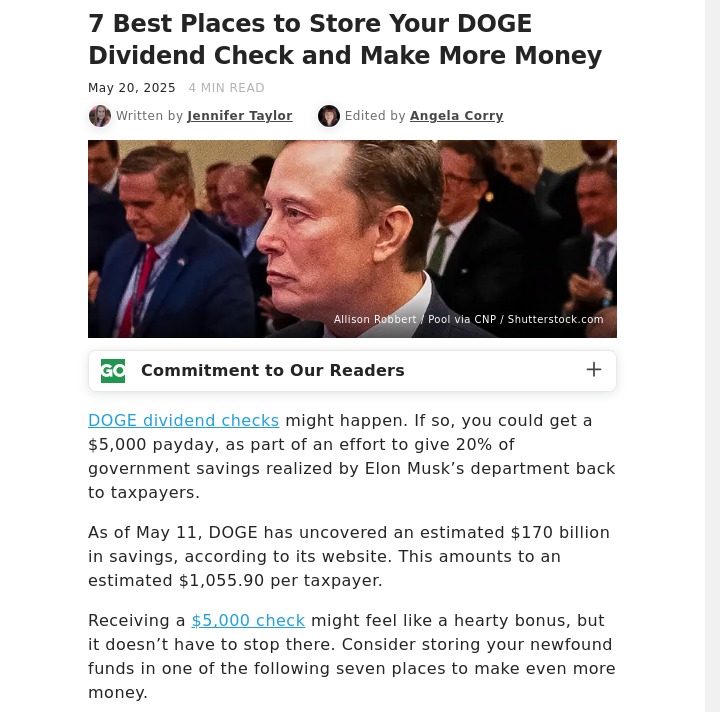 What Would You Do With a $5K DOGE Check?