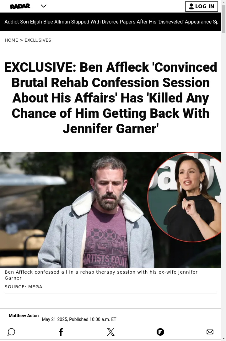 Ben’s Rehab Confession Still Haunts Him 😳