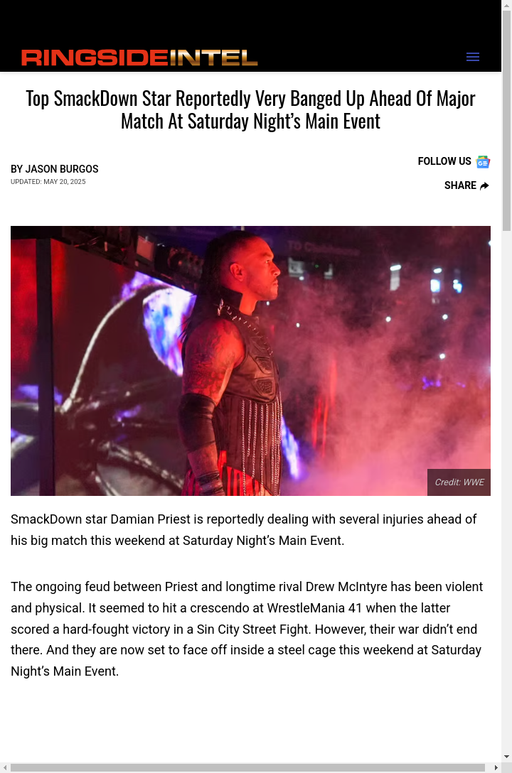 Priest vs. McIntyre: Steel Cage Showdown Looms