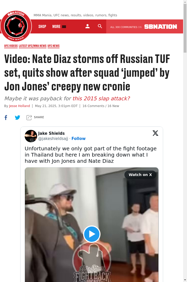 Diaz Walks Off TUF Russia After Wild Brawl