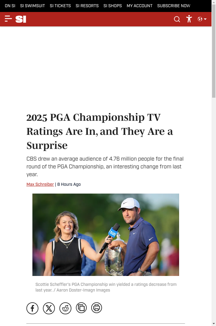 Scheffler’s Dominance: Good for TV Ratings?