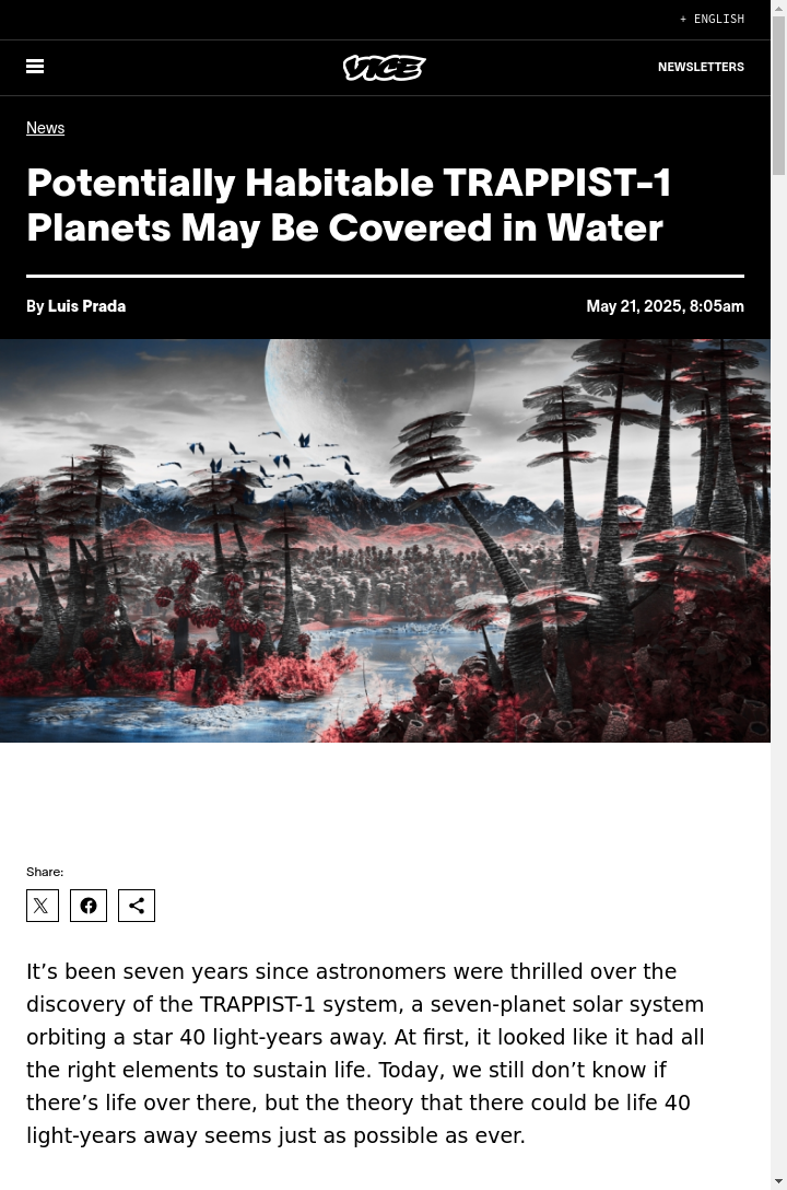 TRAPPIST-1: Water Worlds Out There?