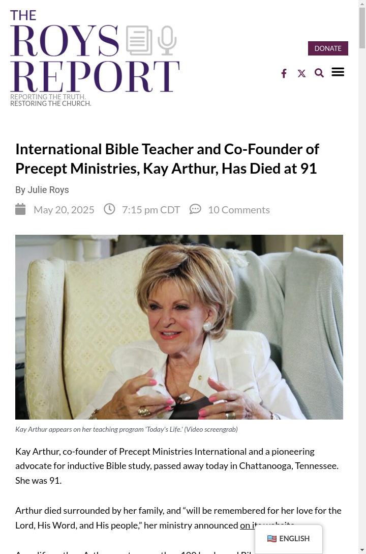 Kay Arthur’s Legacy: More Than a Bible Teacher