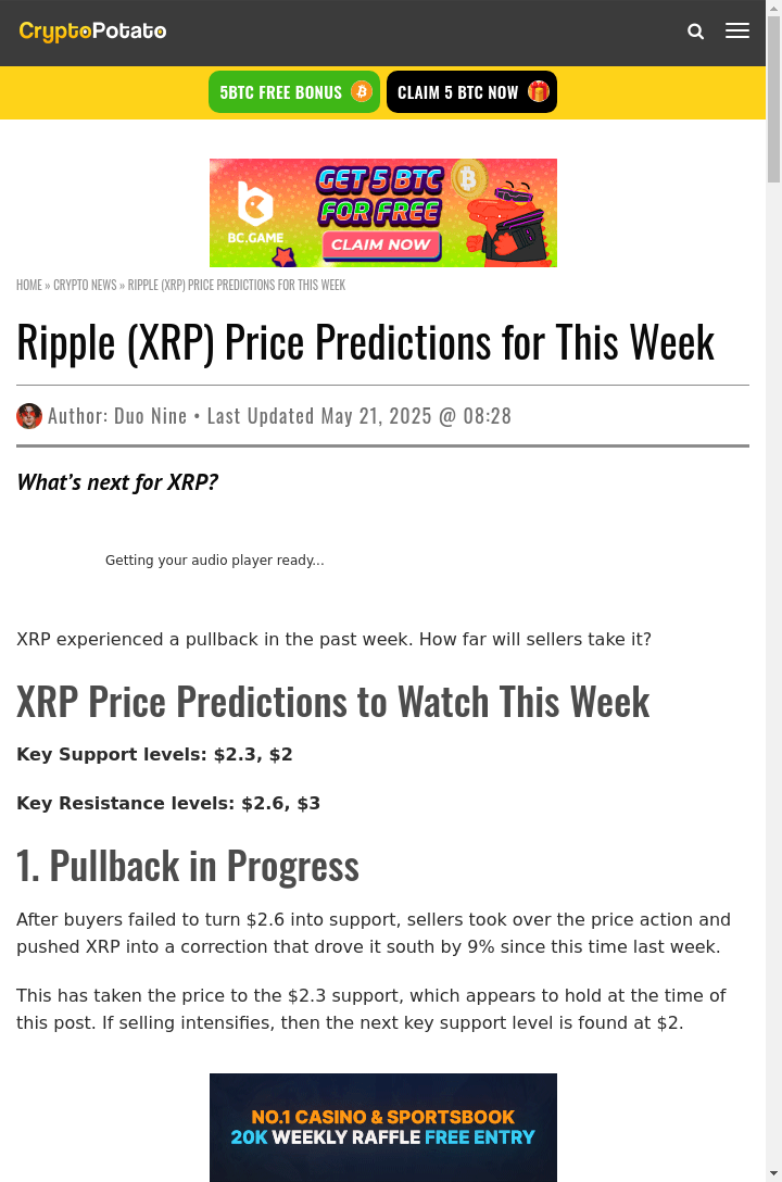XRP Dips: Is It Time to Buy the Crypto Dip?