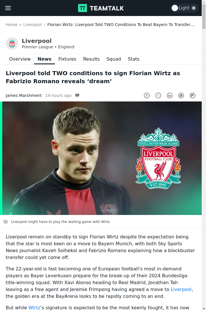 Can the Reds Outbid Bayern for Wirtz?