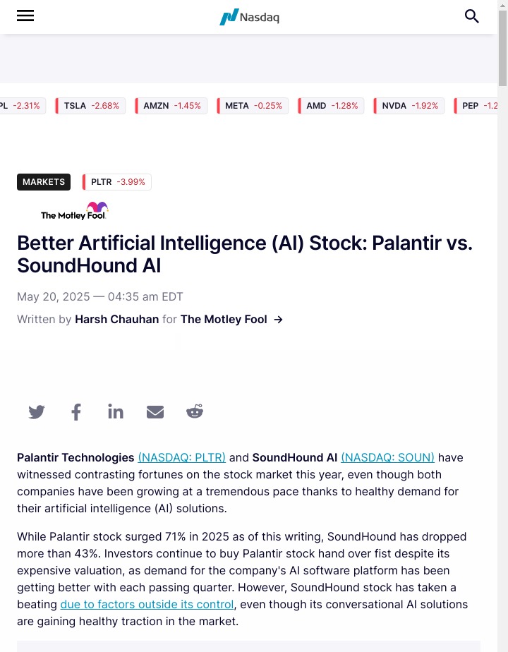 Palantir vs. SoundHound: AI Showdown