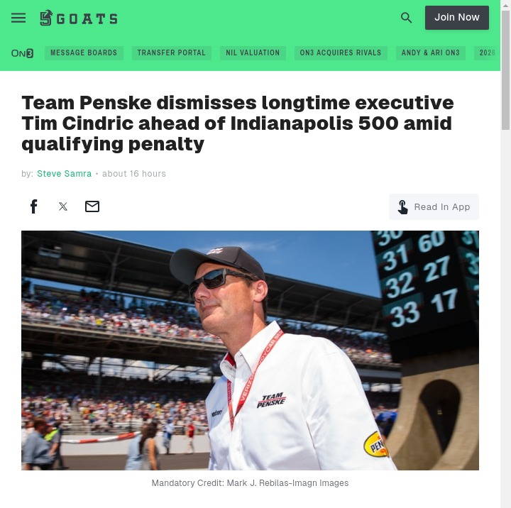 Penske Shake-Up: Cindric Out Before Indy 500