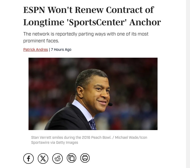 Stan Verrett Era Ends at SportsCenter