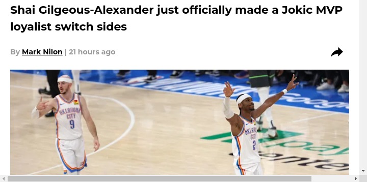 SGA Converts a Jokic MVP Diehard!