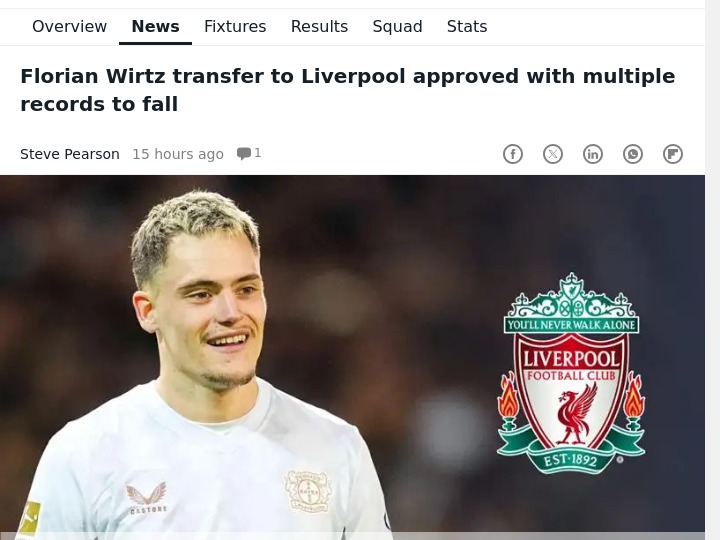 Wirtz to Anfield? Reds Set for Record Swoop