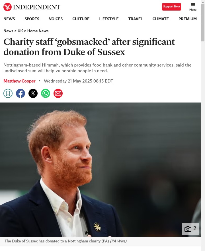 Prince Harry’s Surprise Donation Shocks Charity