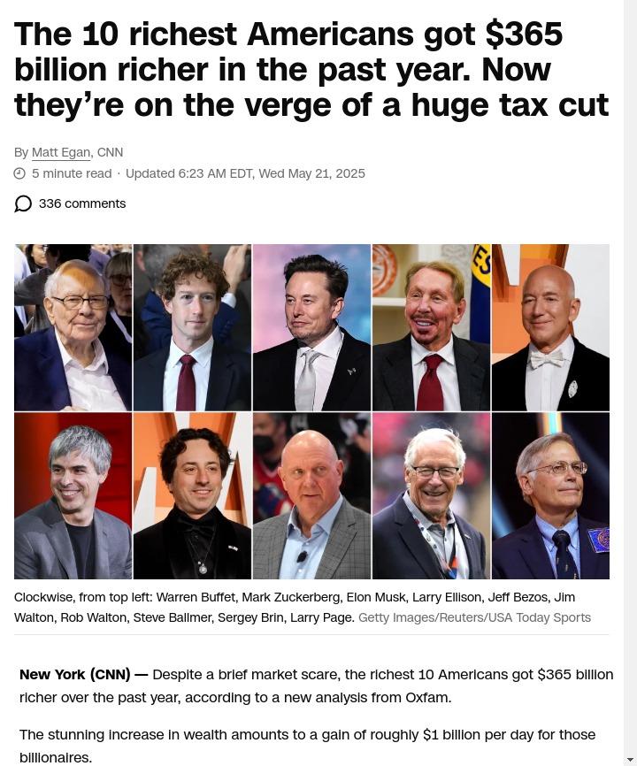 Billionaires Got $1B a Day—Now, a Tax Cut?