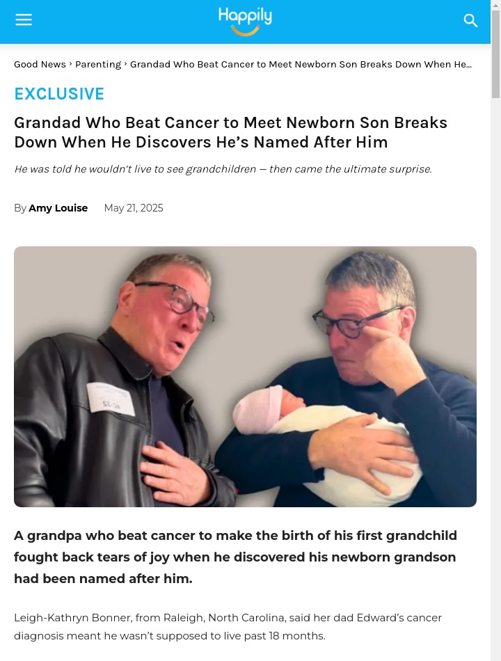 Grandpa’s Reaction to Baby Name = Tears!