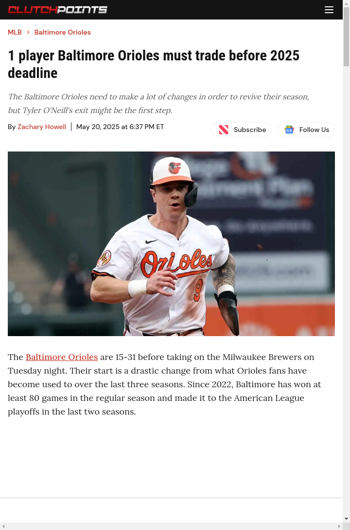Should the O’s Cut Ties with Muscle Man O’Neill?