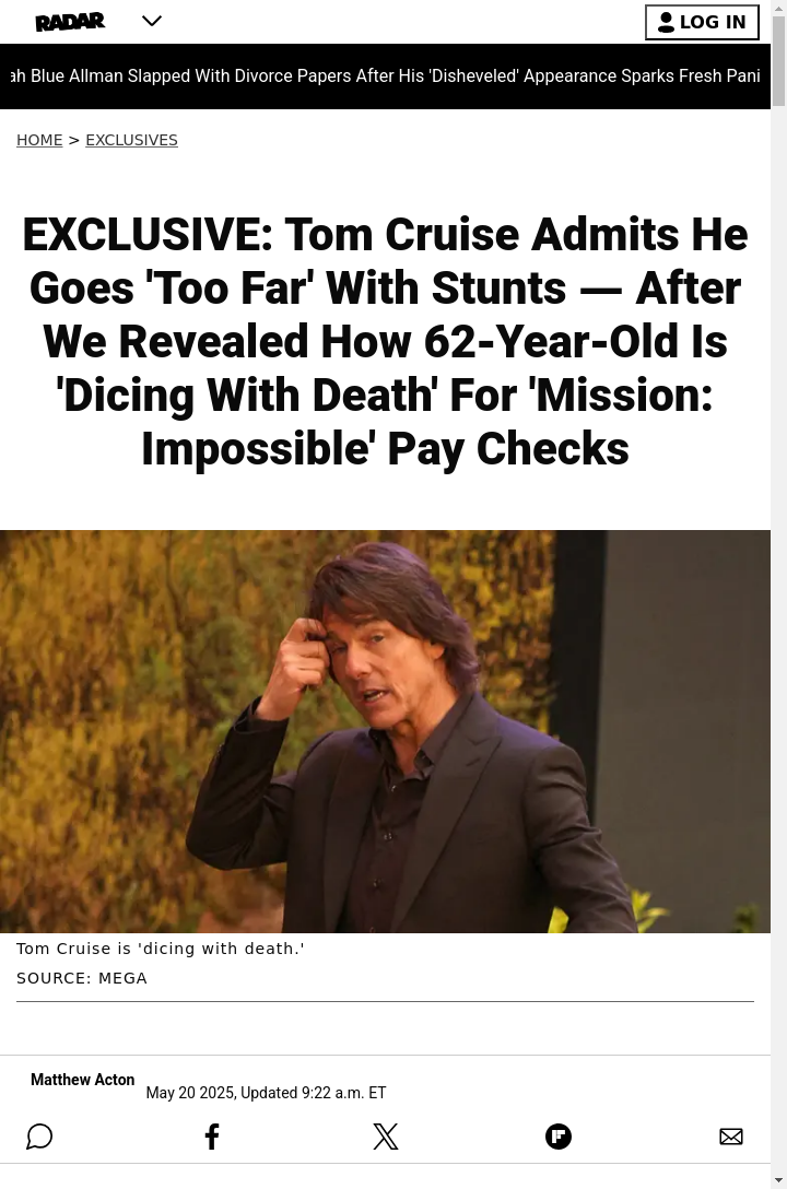 Tom Cruise’s Death-Defying Stunt Obsession 🤯