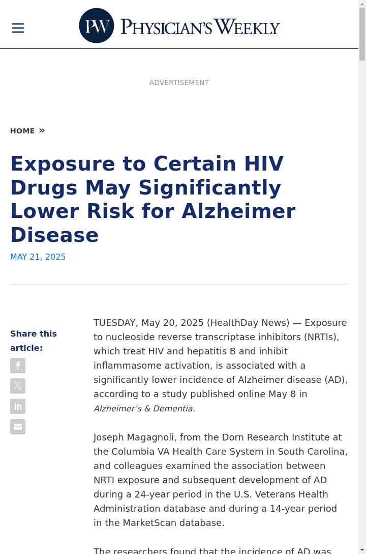HIV Meds Linked to Lower Alzheimer’s Risk?!