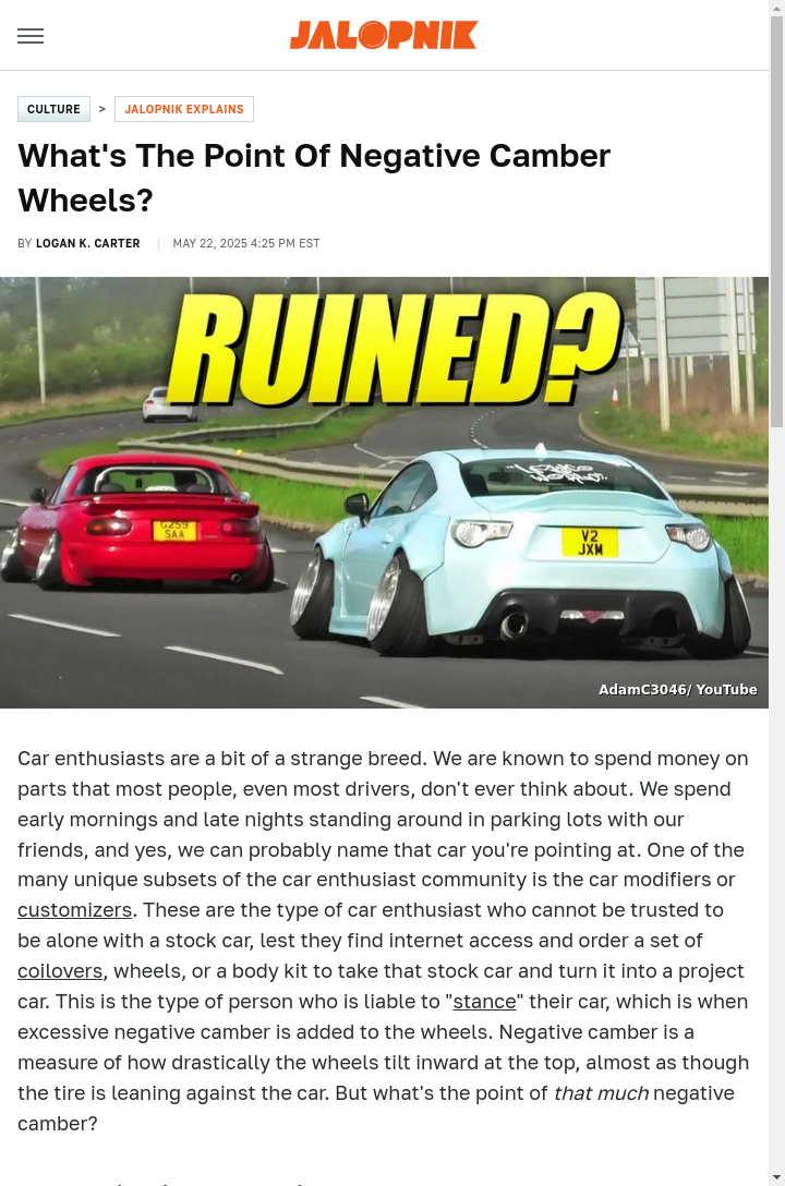 Why Are Those Wheels Tilted Like That?