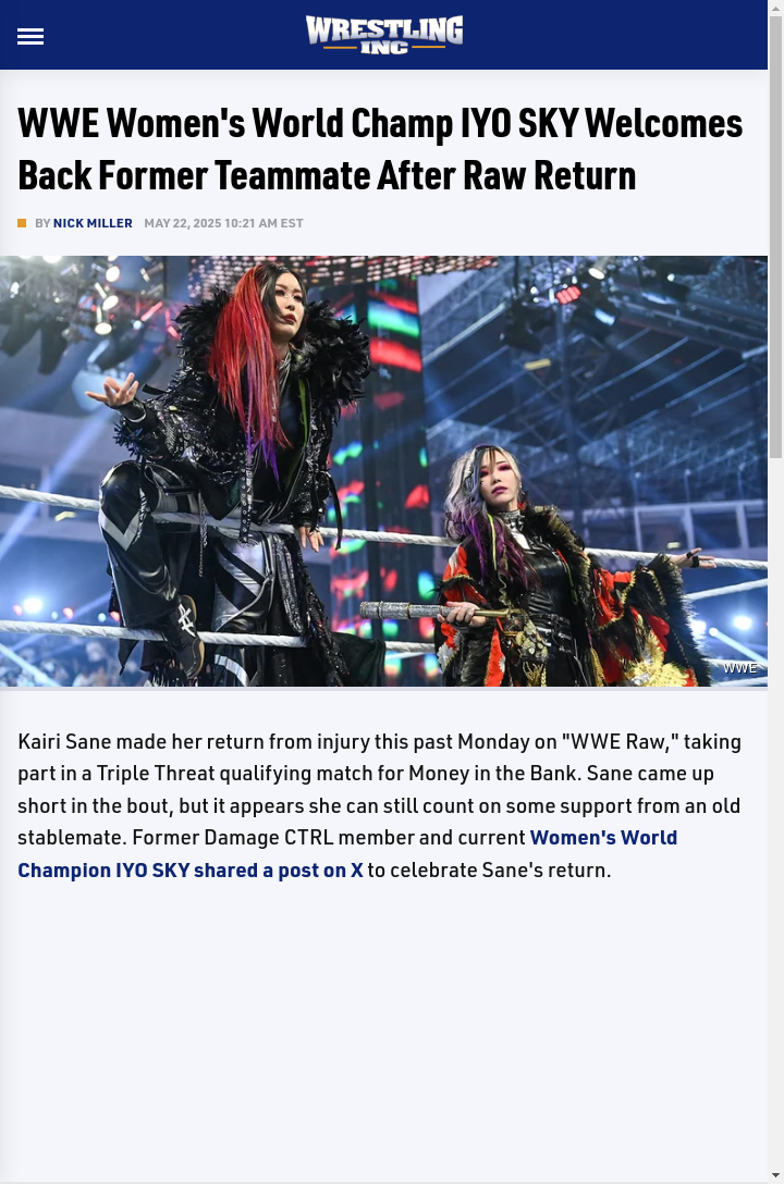 IYO SKY Cheers Kairi Sane’s Raw Comeback