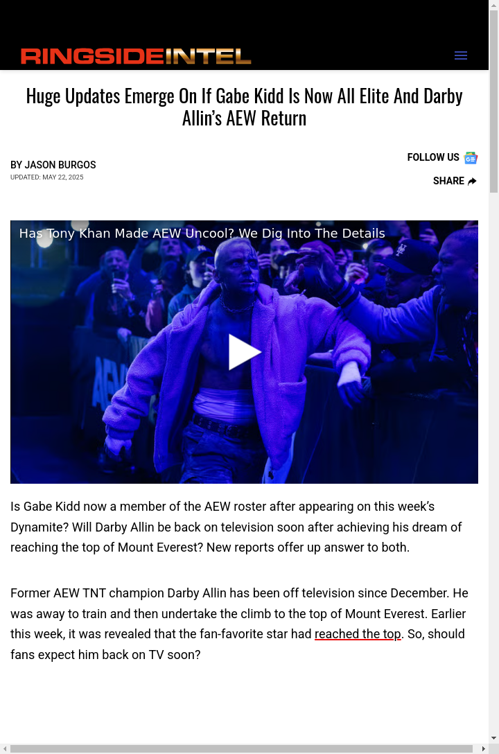 Darby’s Everest Climb & Kidd’s AEW Status