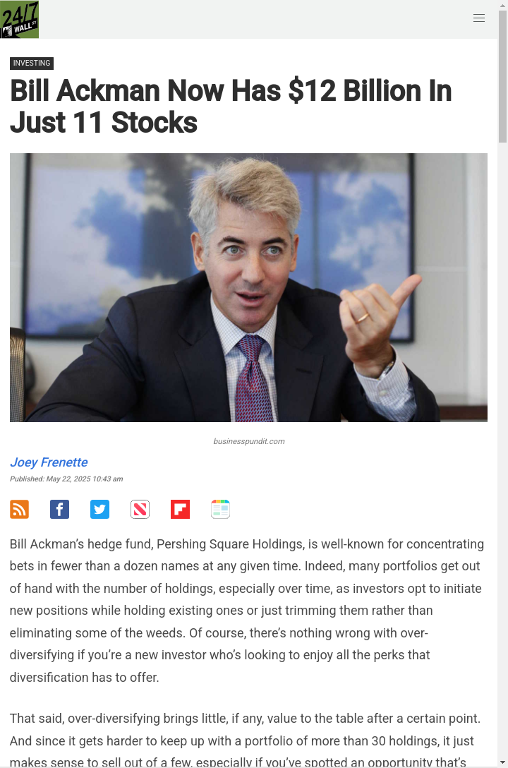Ackman’s $12B Power Move: Fewer, Bigger Bets