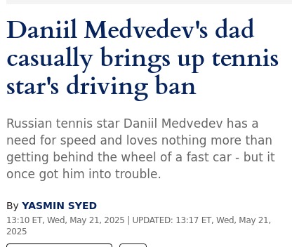 Medvedev’s Need for Speed: Too Fast in Monaco?