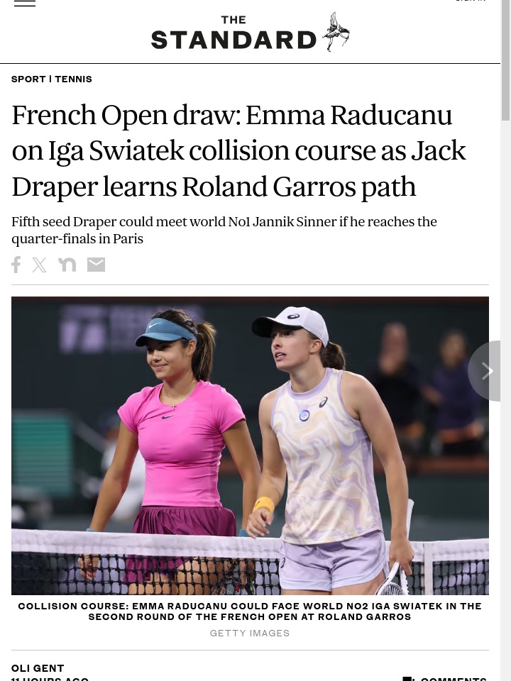 Raducanu Eyes Revenge, Swiatek Looms