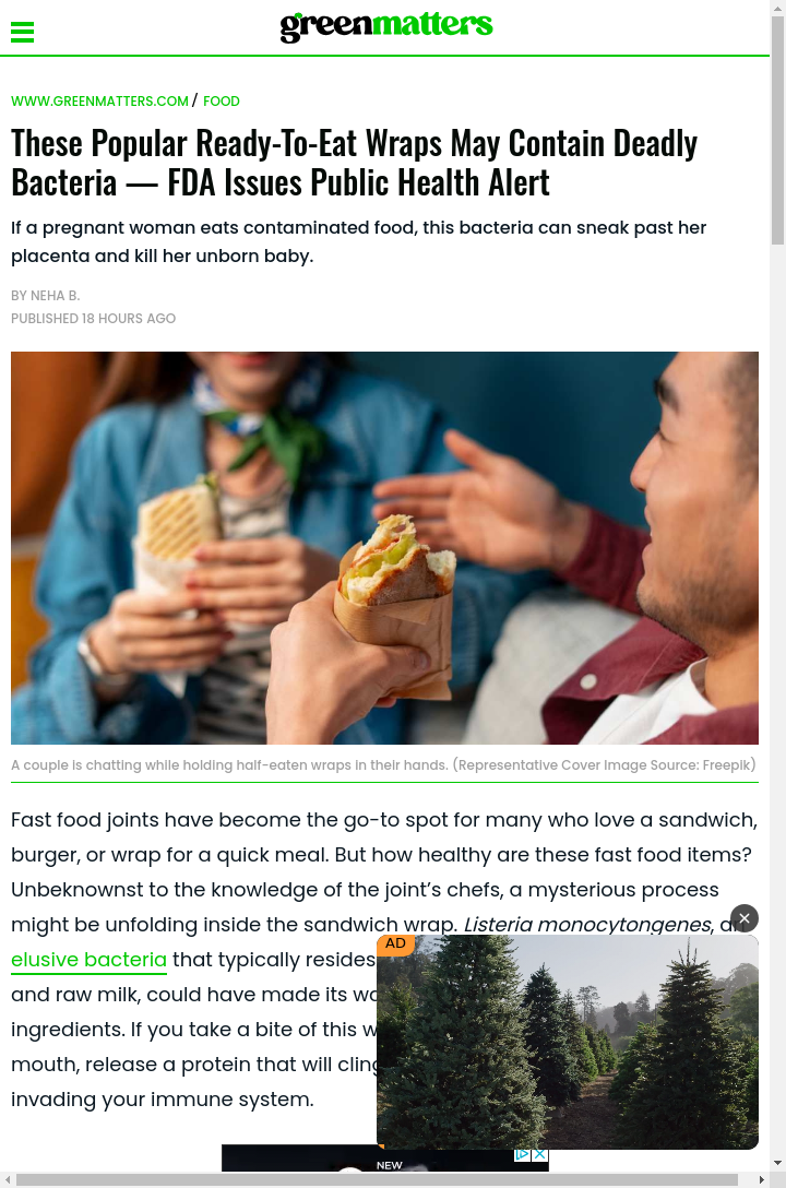 Wraps Recalled for Scary Bacteria Alert!