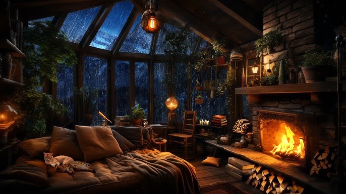dreaming of a thunderstorm cabin getaway