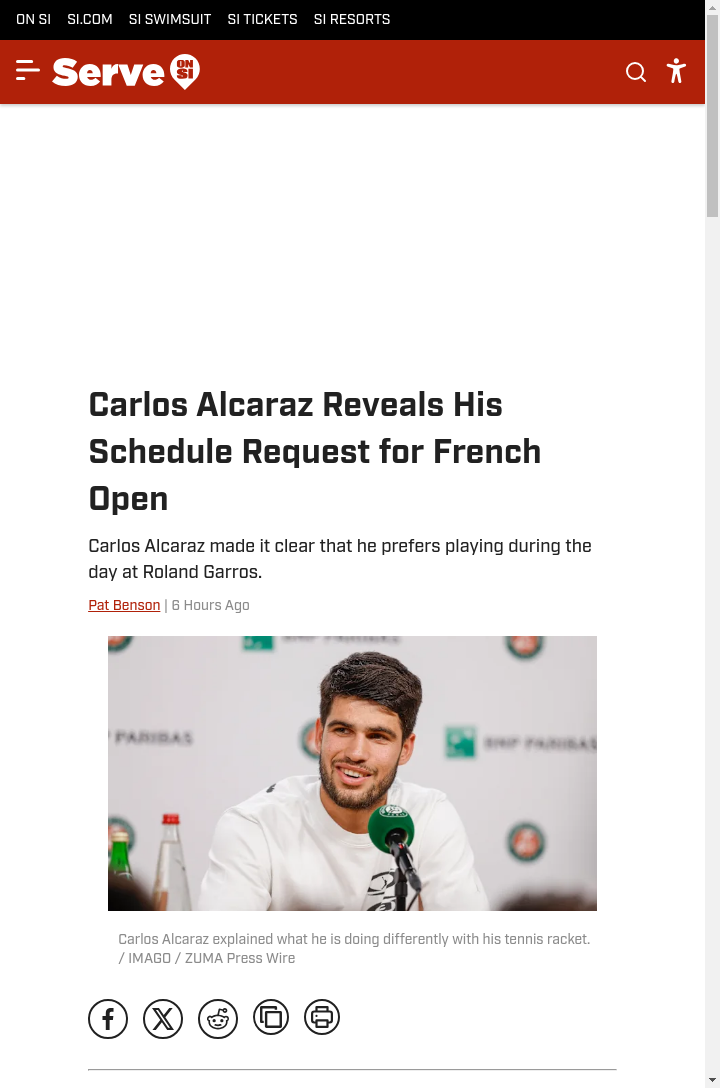 Why Carlitos Wants Day Matches in Paris
