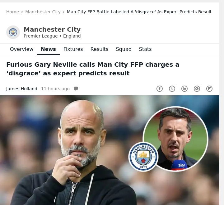 Neville Slams City FFP Saga as a 'Stain'