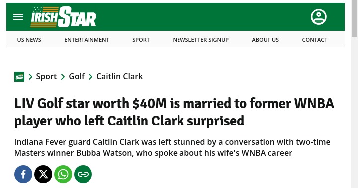 Bubba Watson’s Wife Shocks Caitlin Clark! 🏀