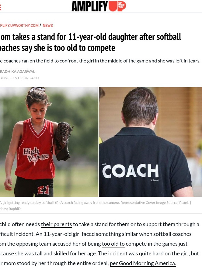 Too Tall to Play? Youth Softball Drama
