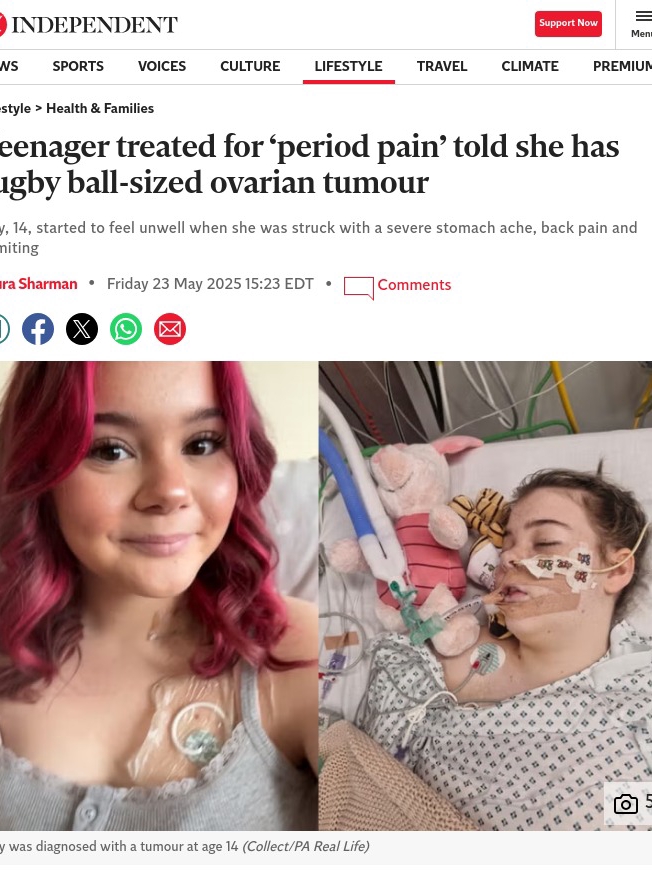 Misdiagnosed ‘Period Pain’ Was a Huge Tumor