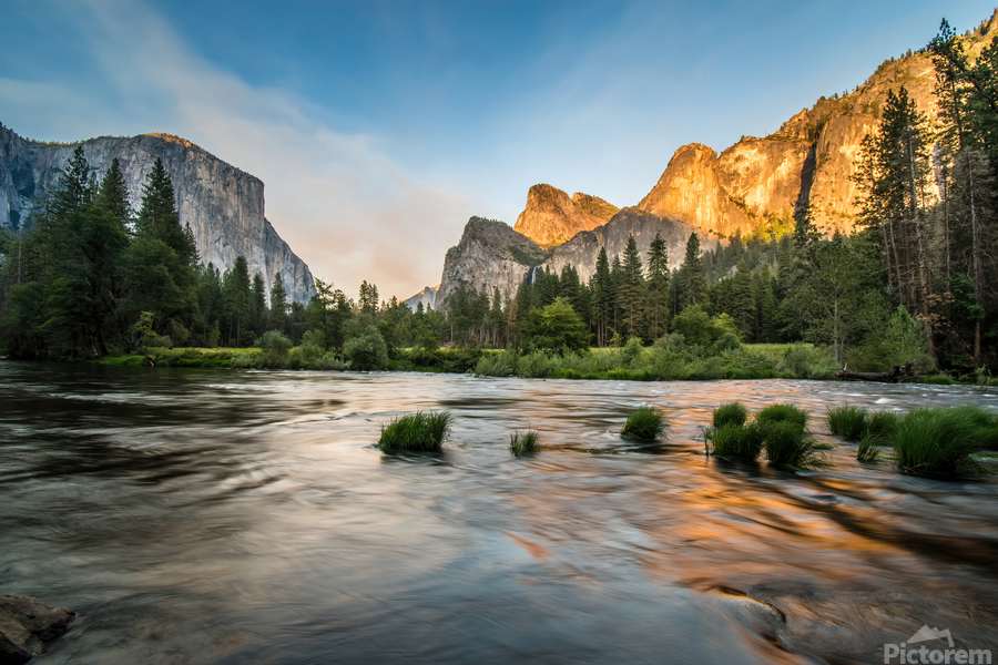 chasing sunset at merced river, yosemite