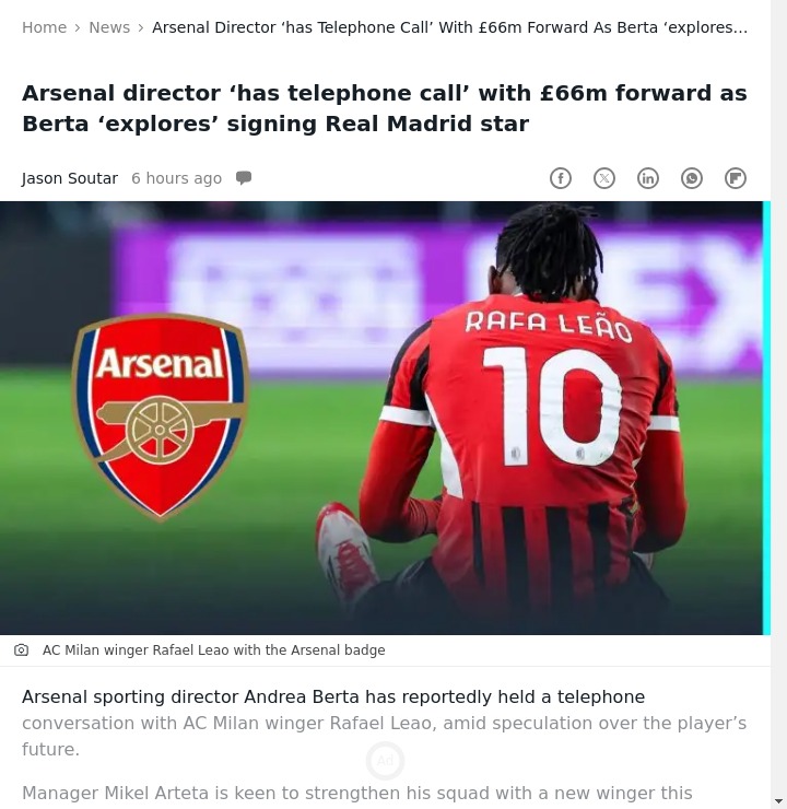 Gunners Dial Up Leao: Summer Splash Incoming?