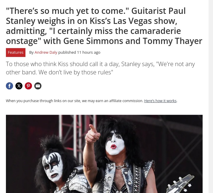 Paul Stanley Misses Onstage Vibes 🎸