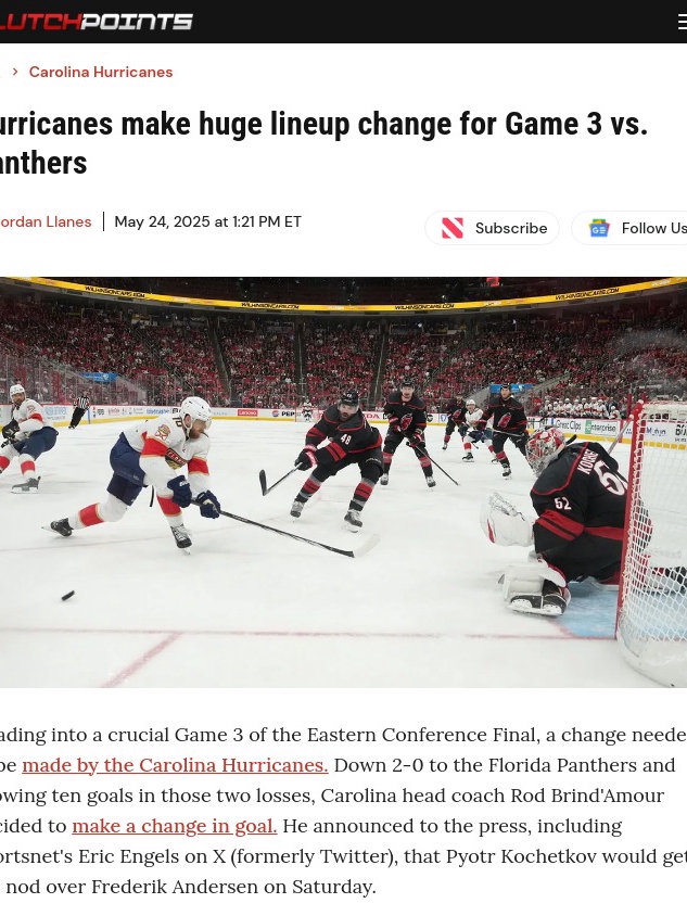 Canes Roll Dice with Kochetkov in Net