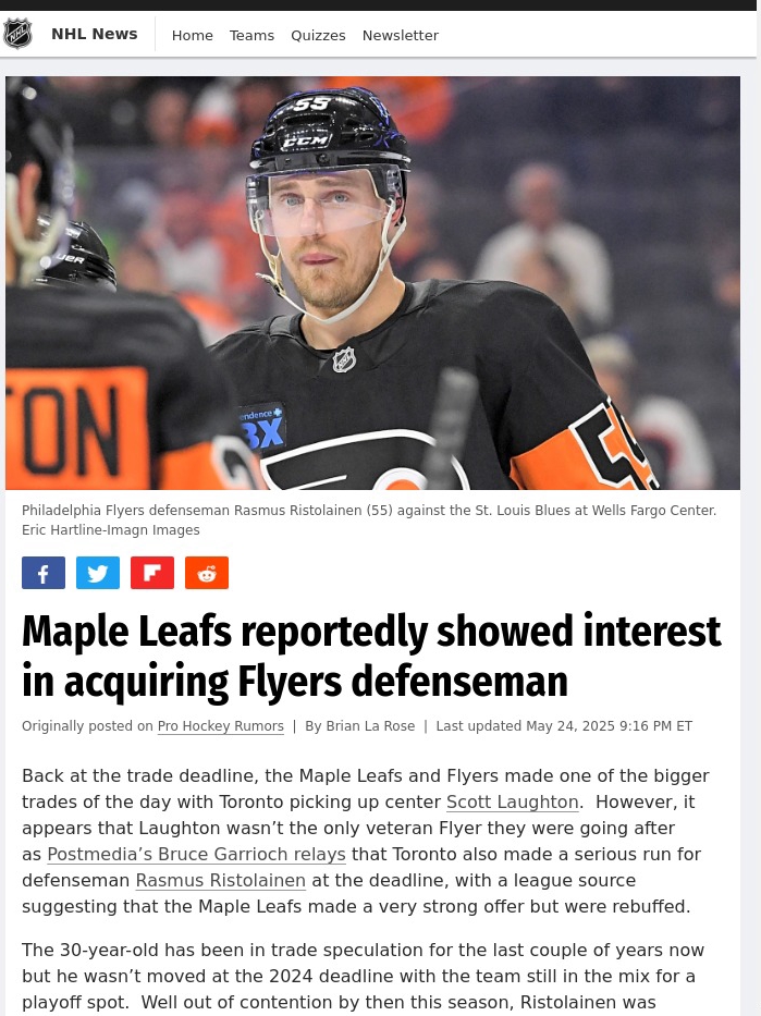 Leafs’ Bold Bid for Risto: What If?
