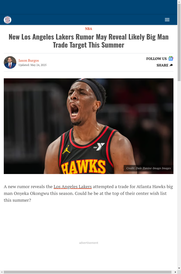 Okongwu to LA? Lakers’ Big Man Hunt Heats Up
